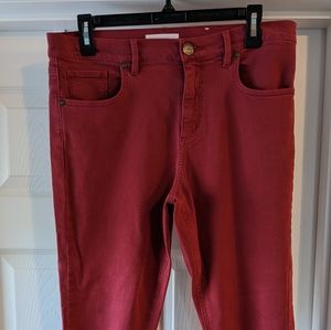 LOFT Red Modern Skinny Jeans 12 / 31